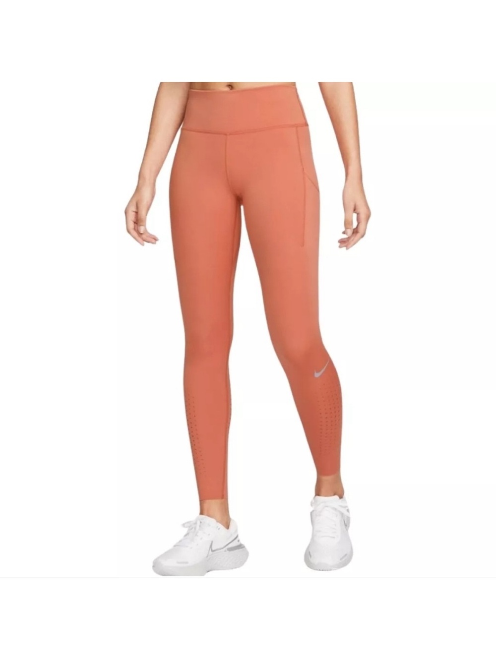 Nike Women’s coral High-Rise Leggings with Laser Perforation